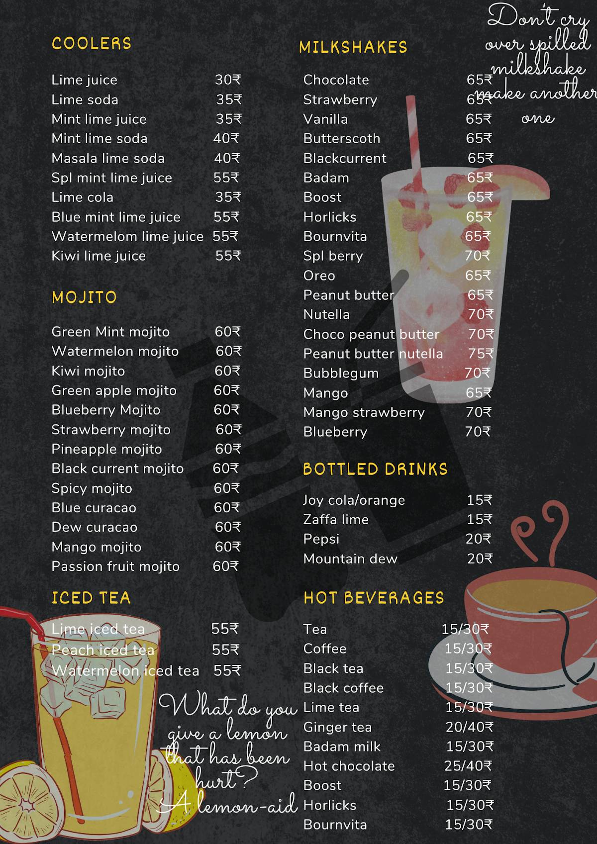 City Canteen menu