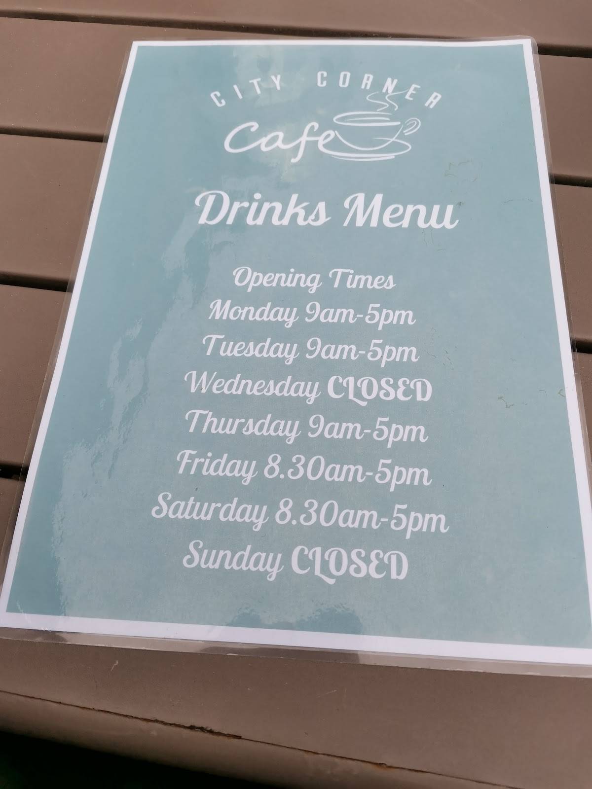 Menu at City Corner Cafe, Lichfield