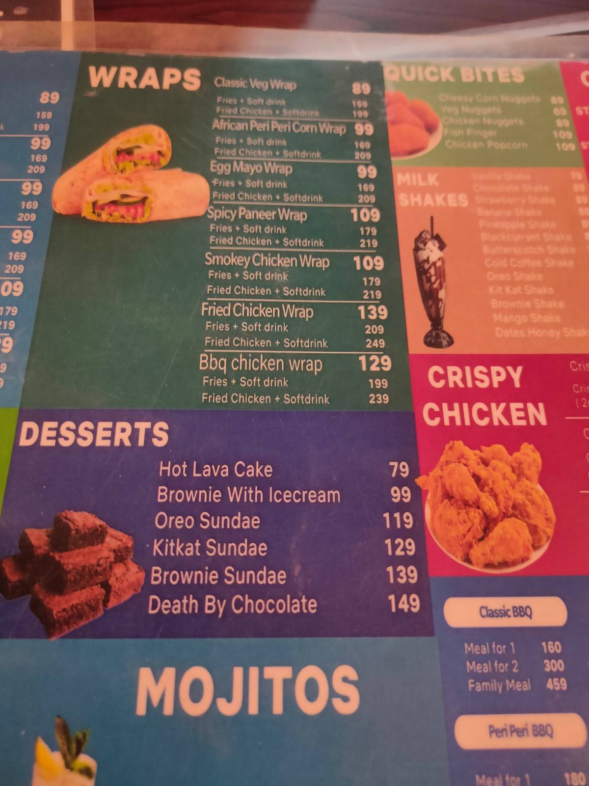 Classic rider cafe menu