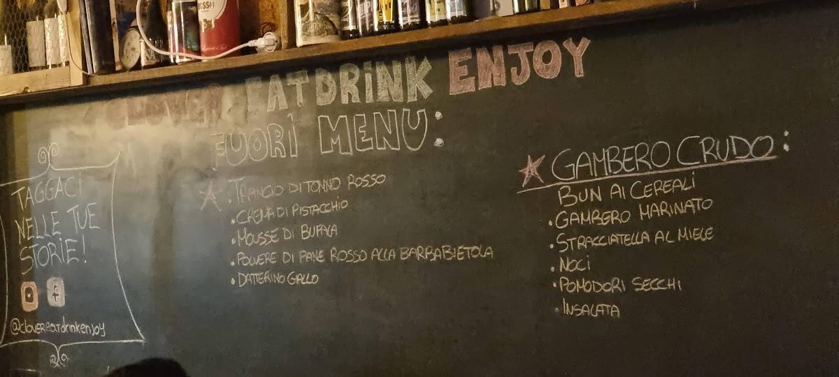 Menu di Clover #eatdrinkenjoy Ostuni Pub 