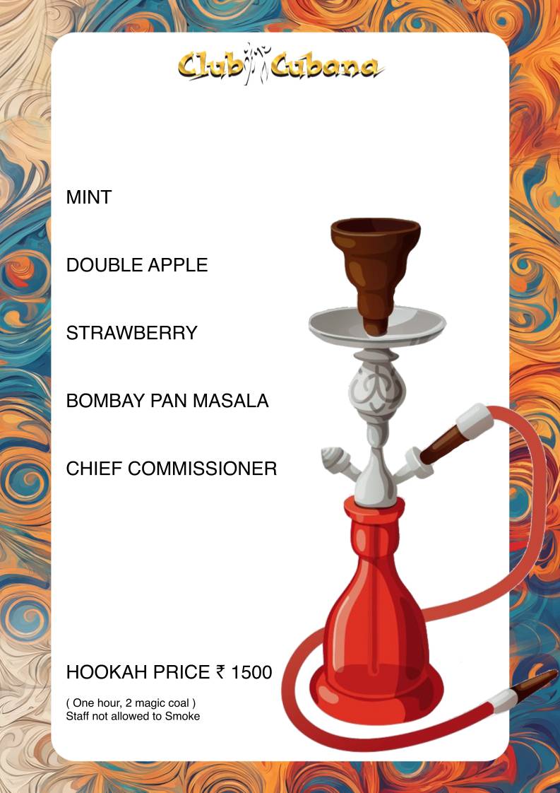 Club Cubana, Arpora, Goa menu