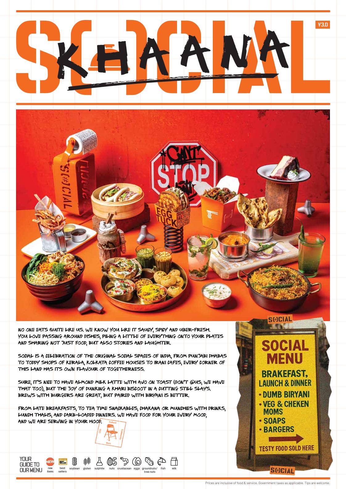 Colaba SOCIAL menu
