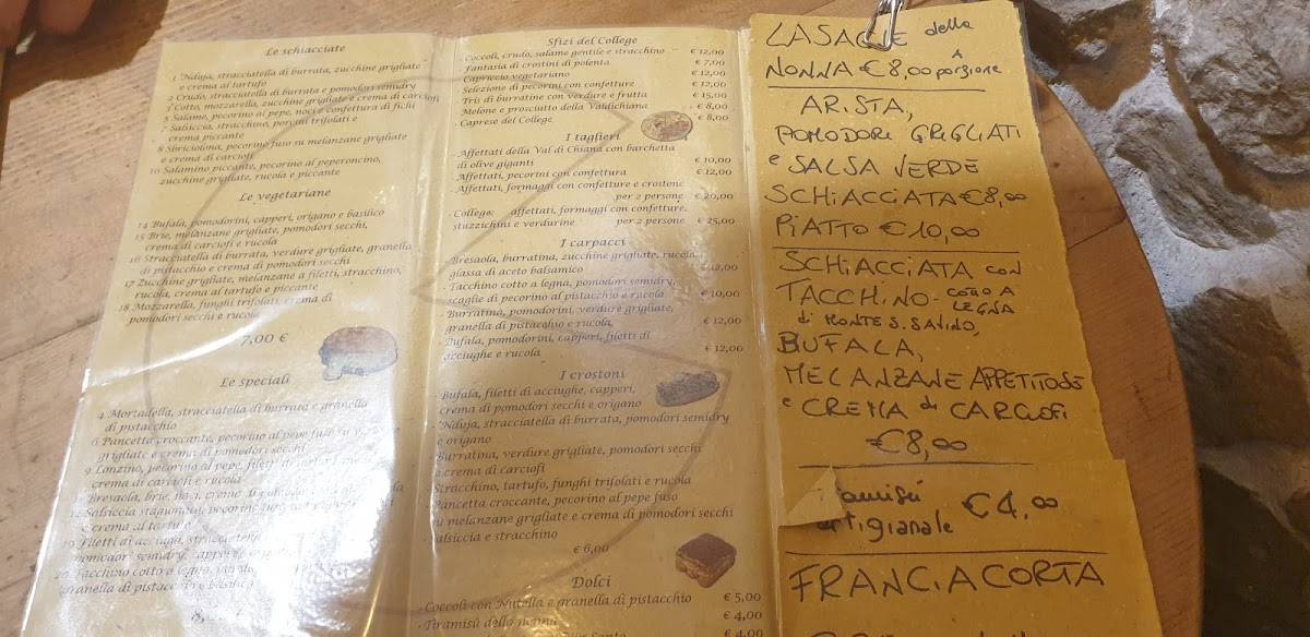 Menu di College Firenze 