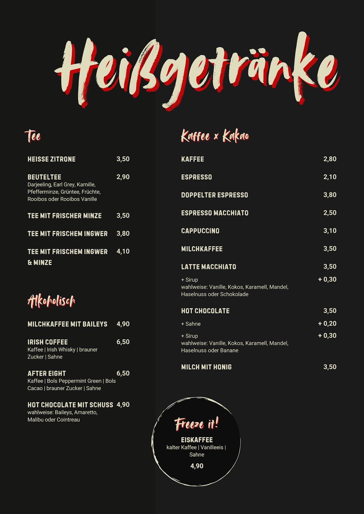 Menu de Vellini Köln