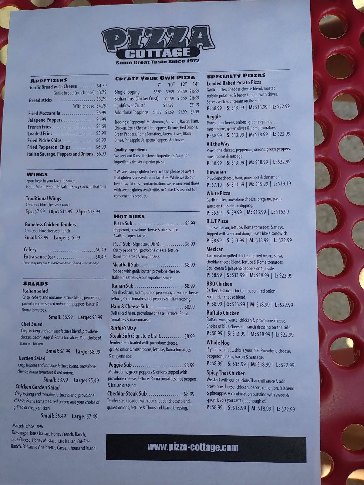 Menu at Pizza Cottage pizzeria, Lancaster, W Fair Ave