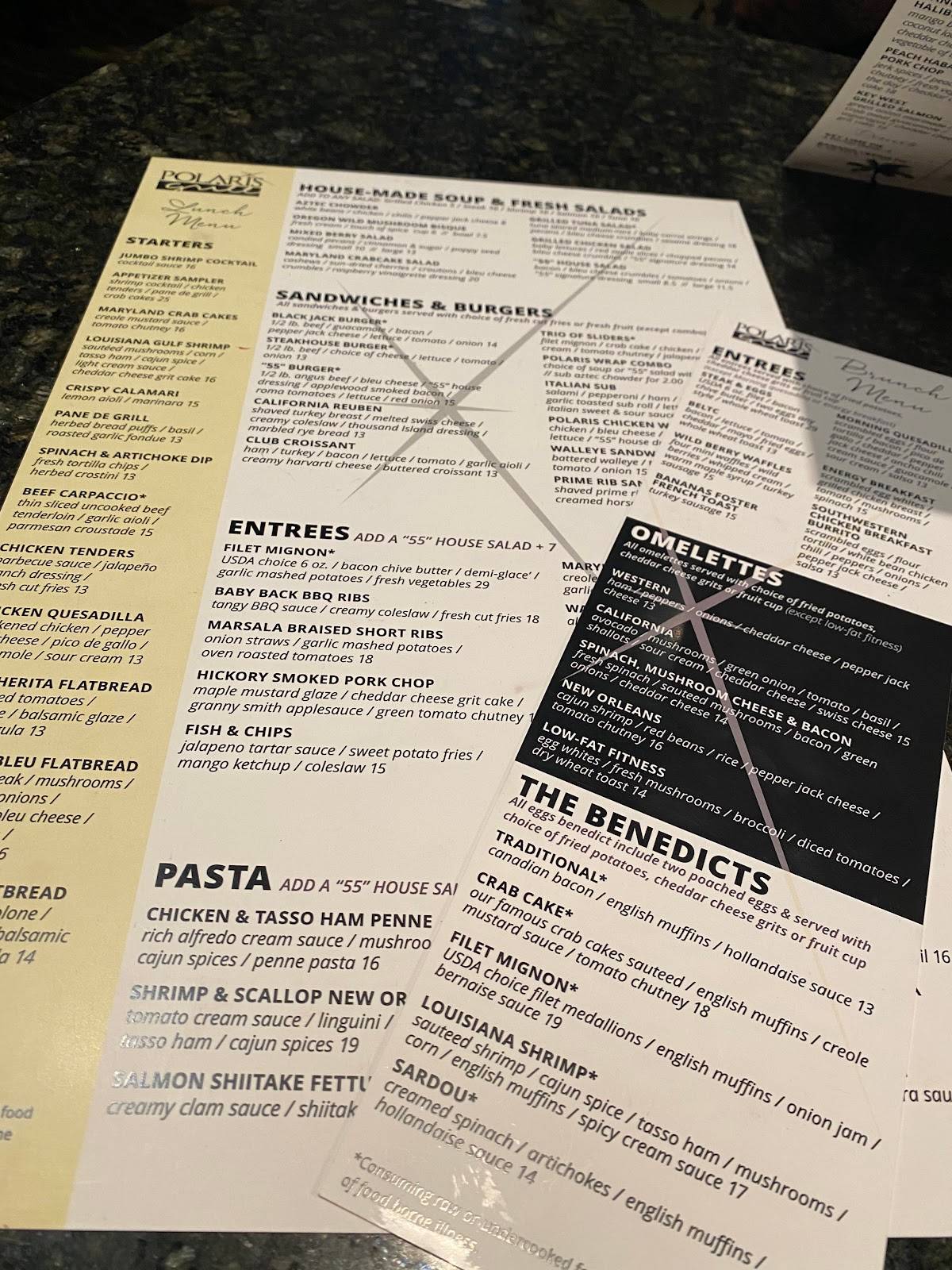 Menu at Polaris Grill restaurant, Columbus, Polaris Pkwy