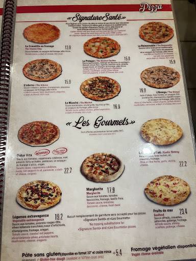 Menu de Como Pizzeria