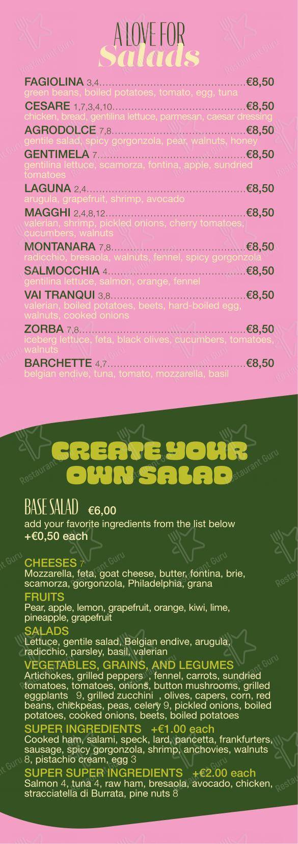 Menu per Contantoamore ristorante