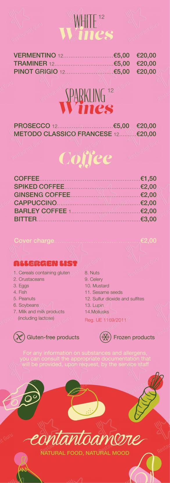 Contantoamore in Lucca - Menu