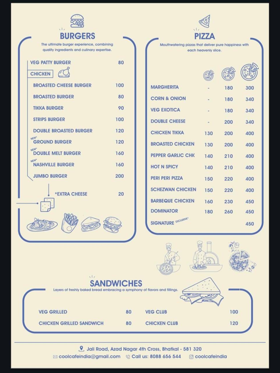 Cool Cafe menu