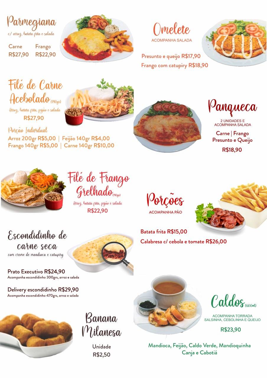 Copo Quero Mais cardápio