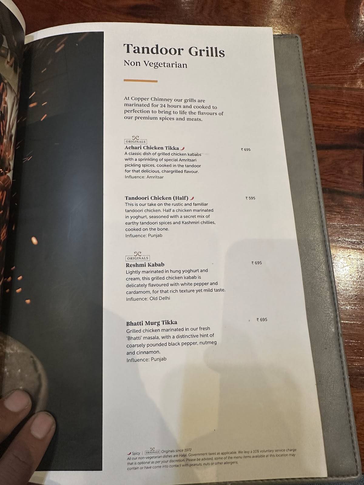 Copper Chimney, Viman Nagar menu