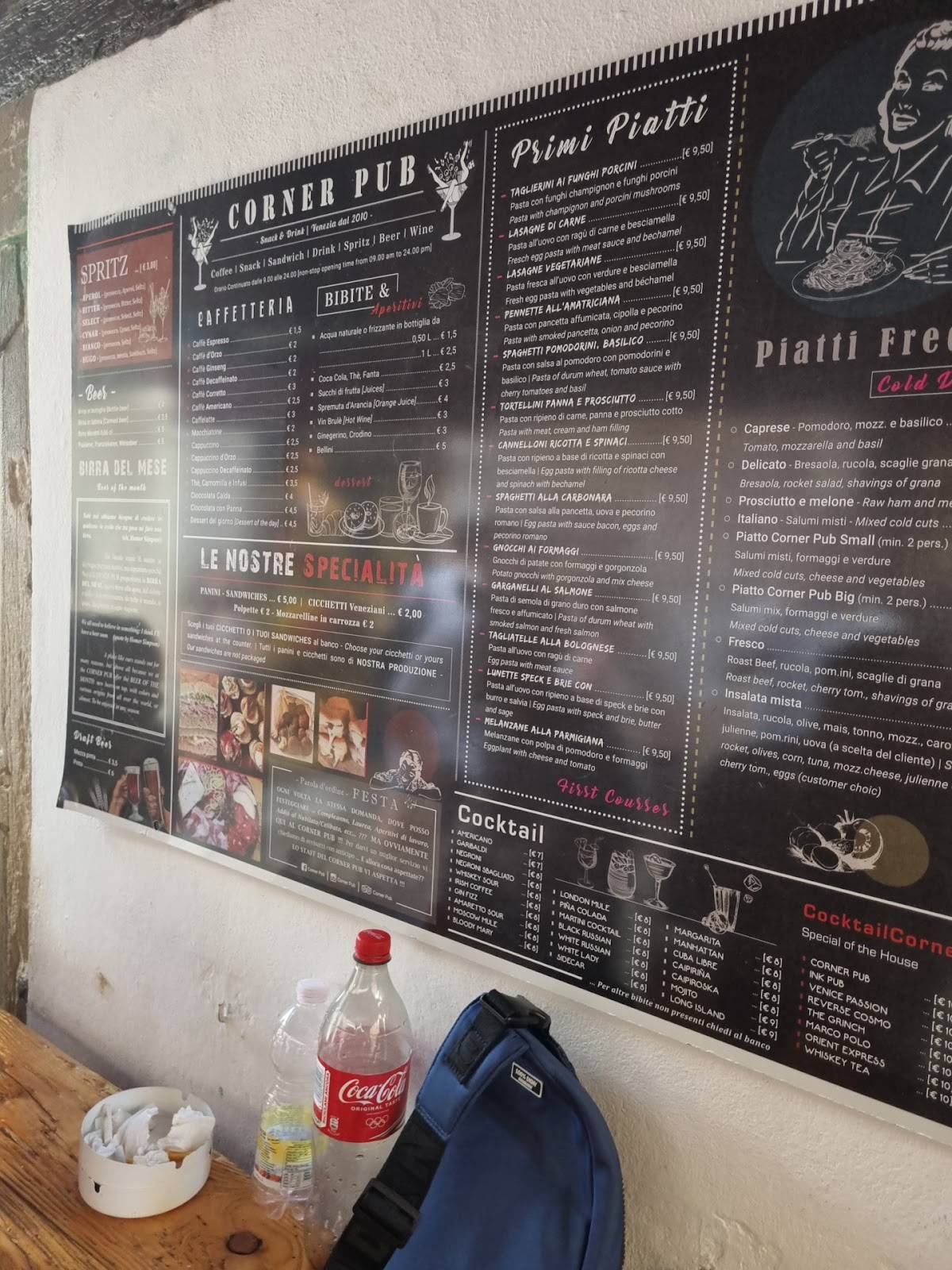 Menu di Corner Pub 