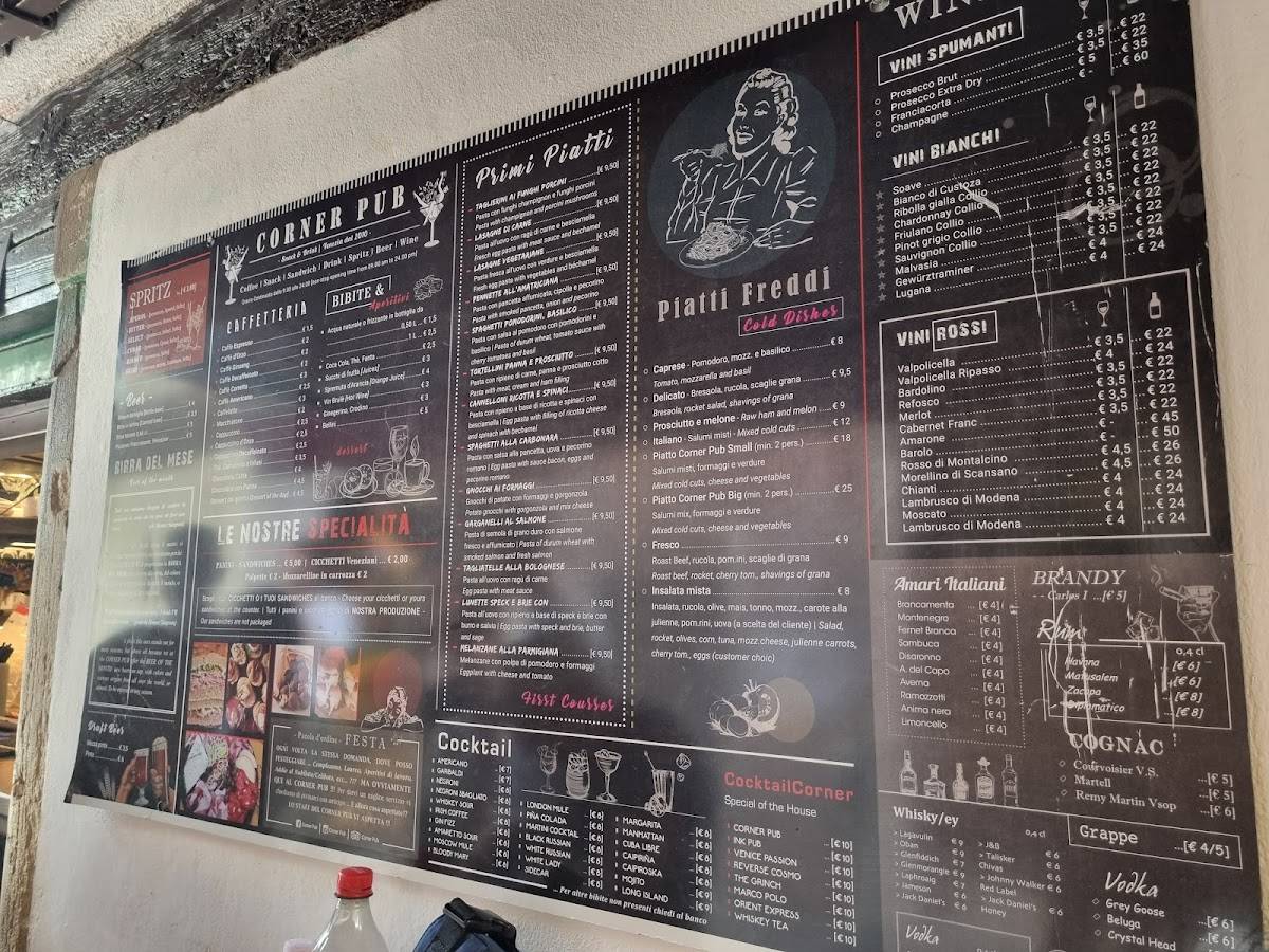 Menu di Corner Pub 