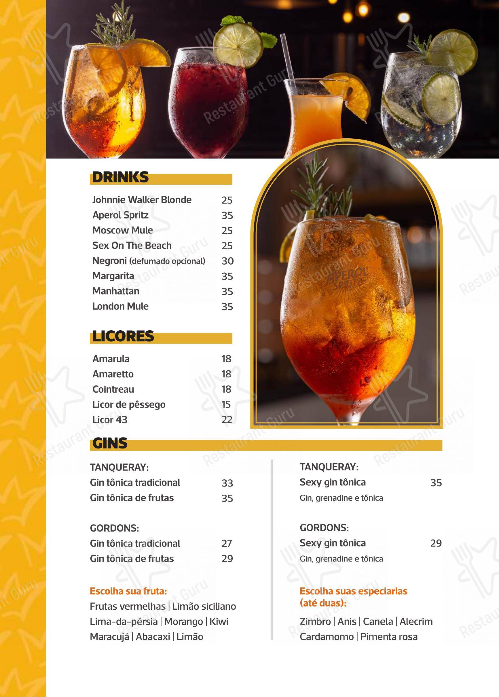 Menu para Coroas 370 restaurante