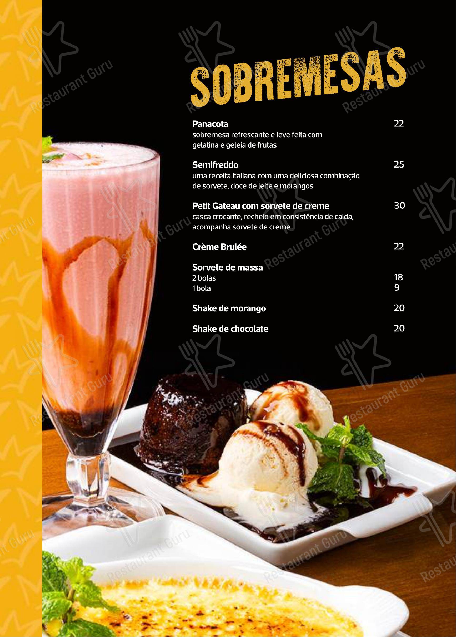 Coroas 370 em Americana - Menu