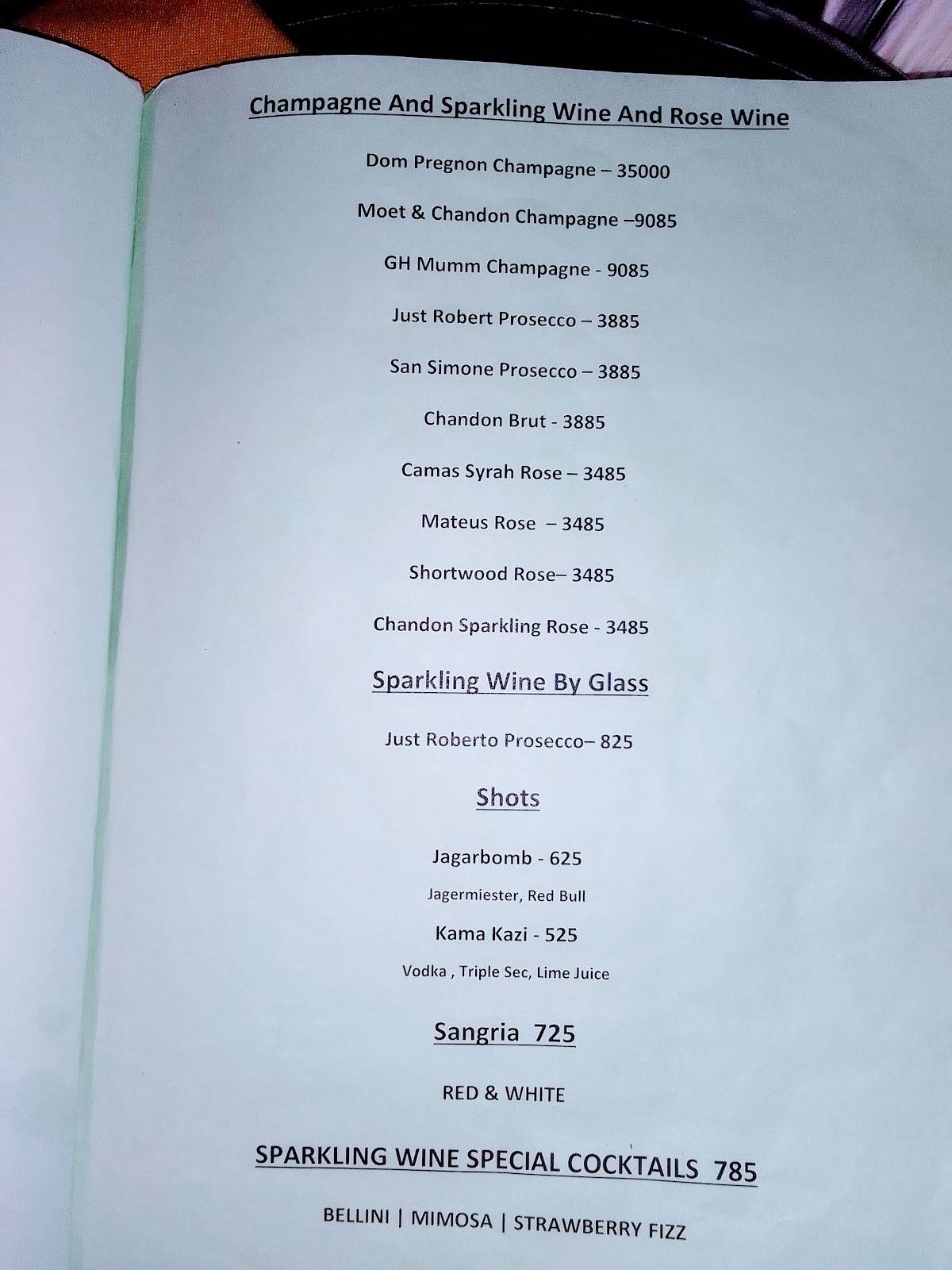 Cottage menu