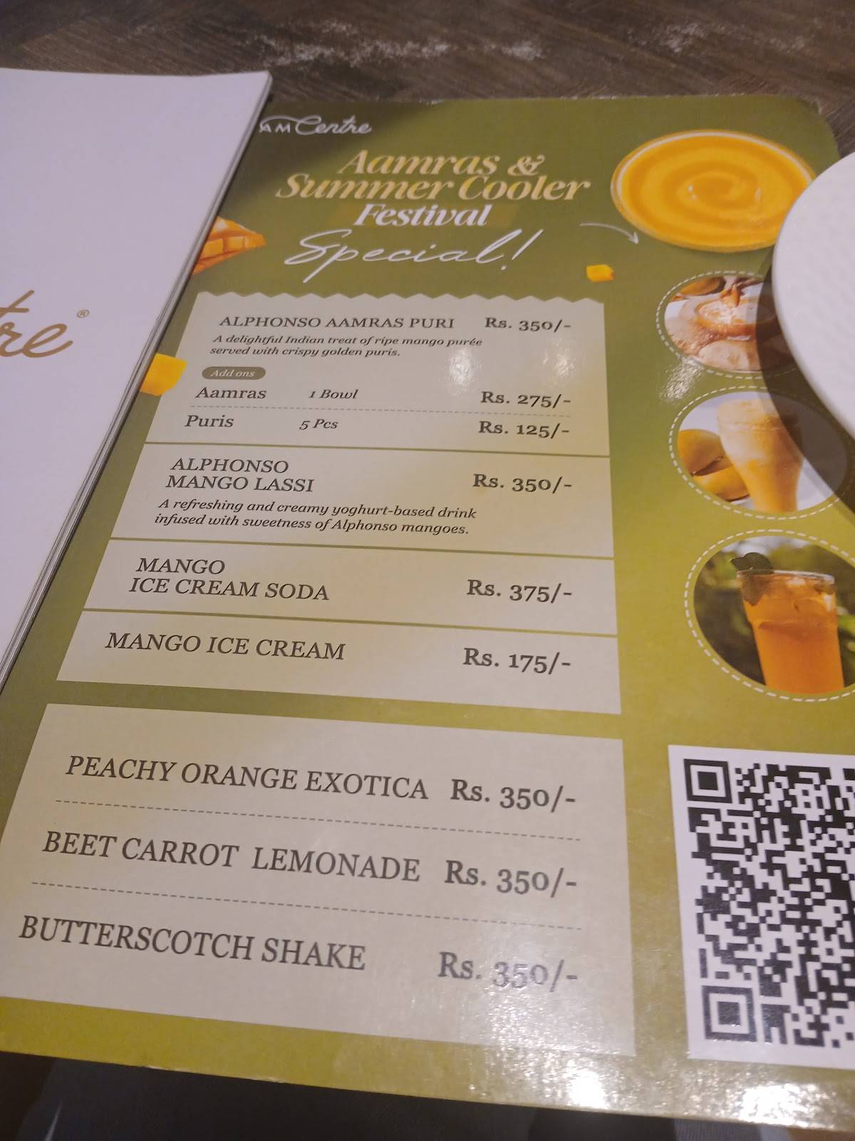 Cream Centre Chowpatty menu