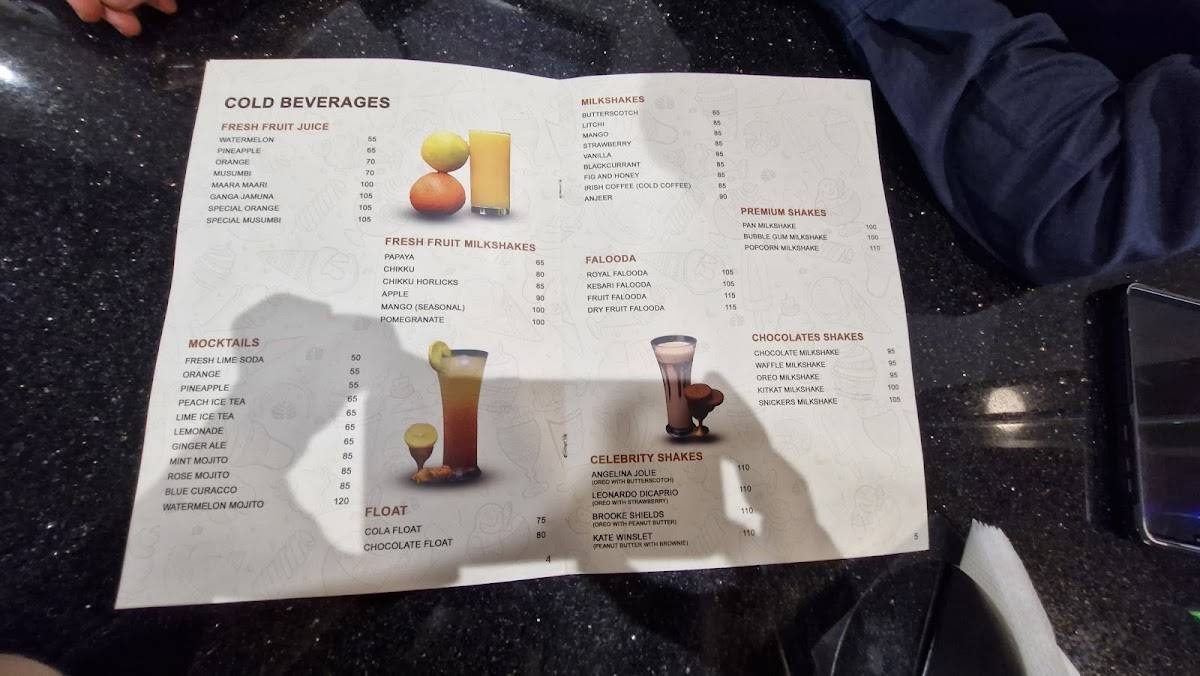 Cream Hub menu
