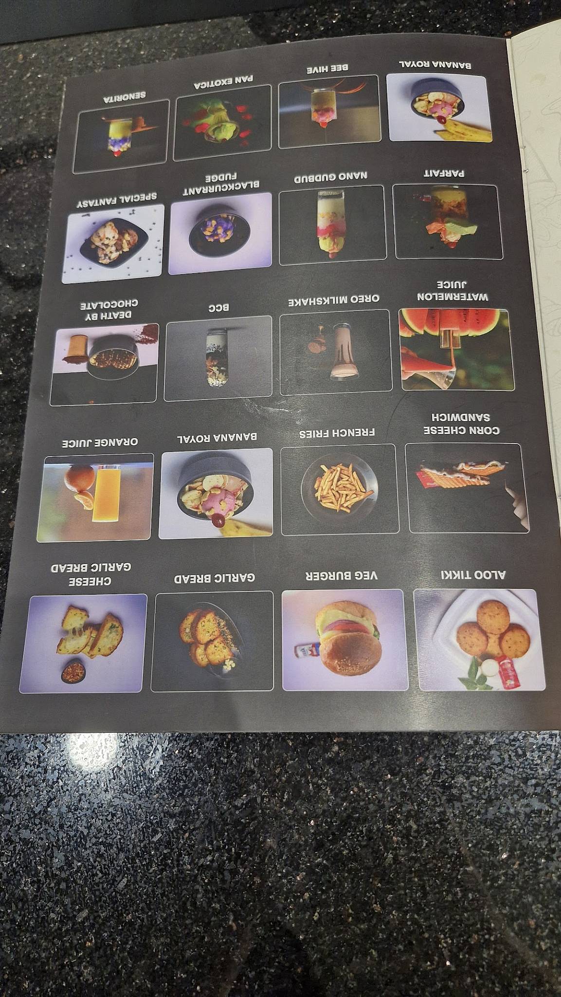 Cream Hub menu