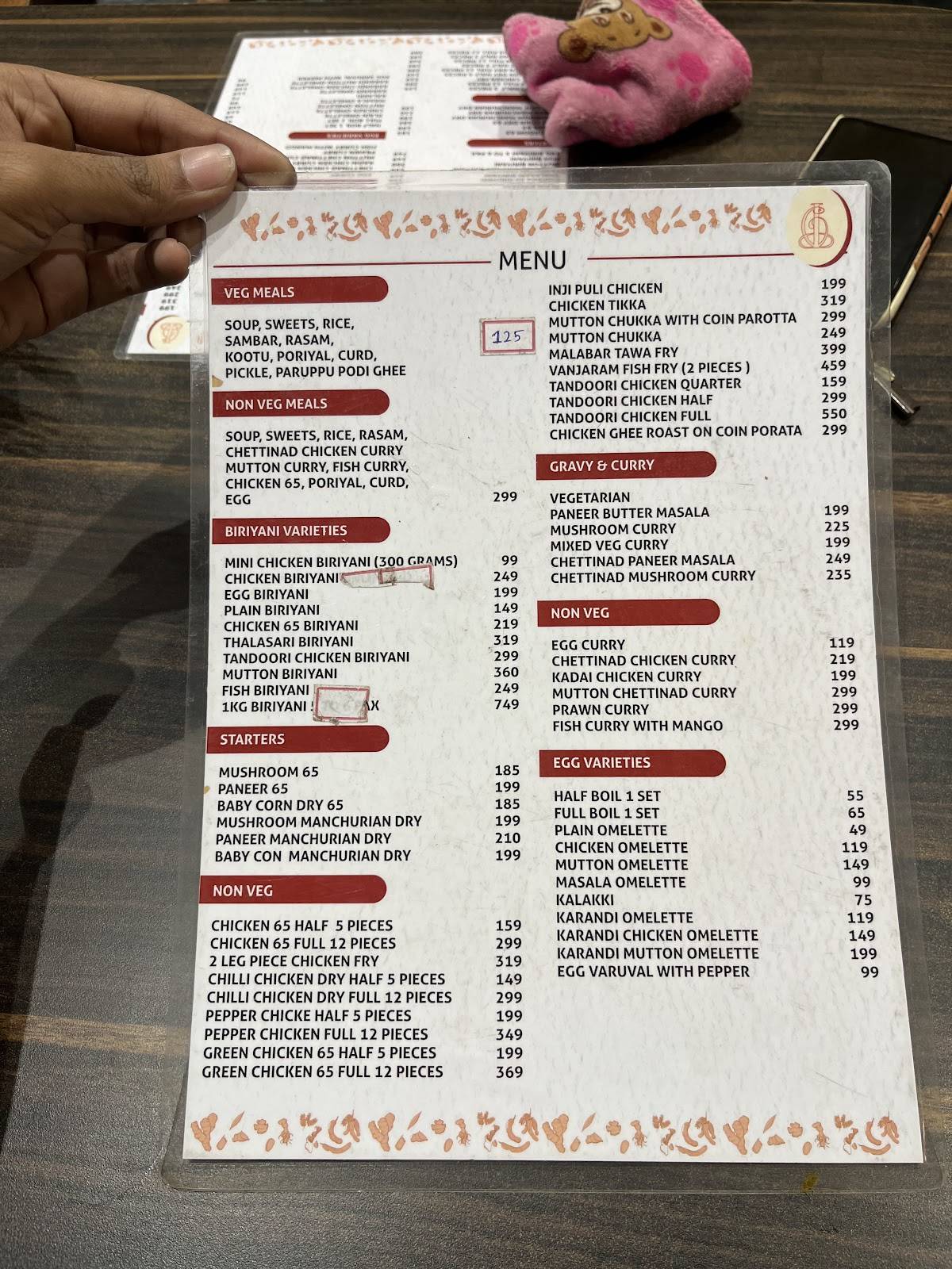 Cream Stone TTK menu