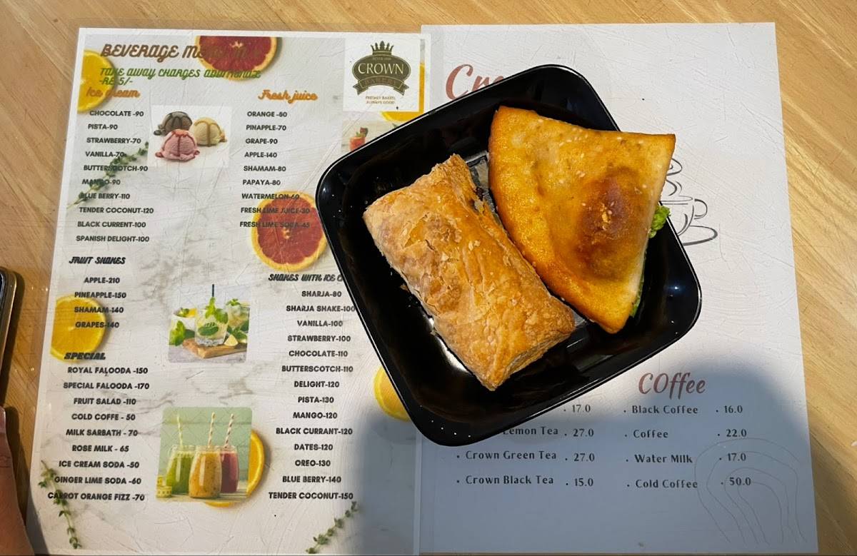Crown Bakery menu