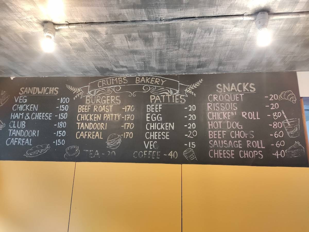 Crumbs Bakery menu