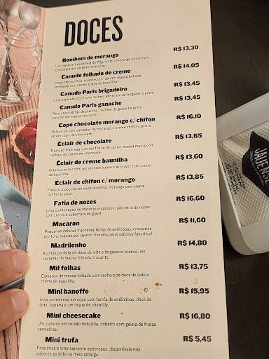 Jauense Confeitaria - Batel cardápio