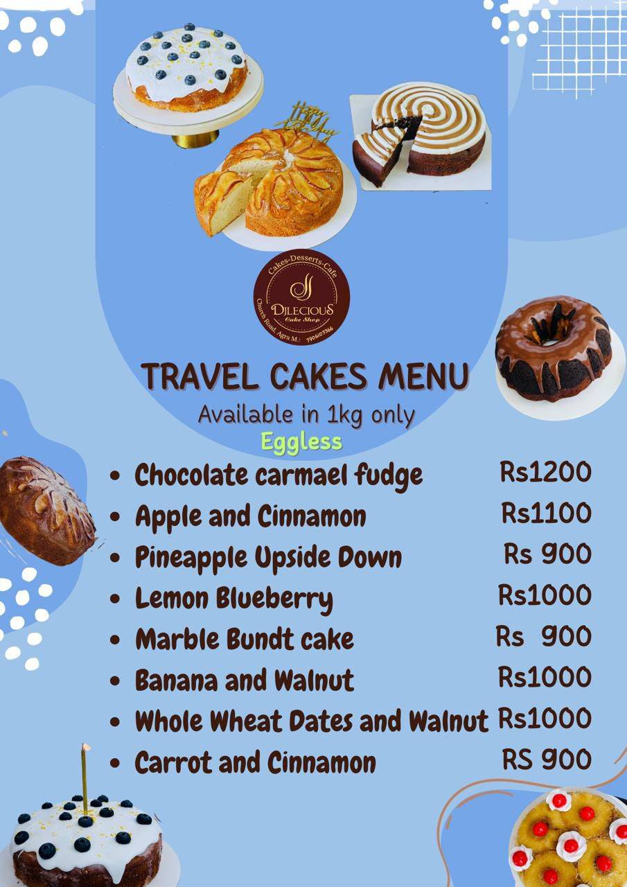 DJlecious Cake Shop menu