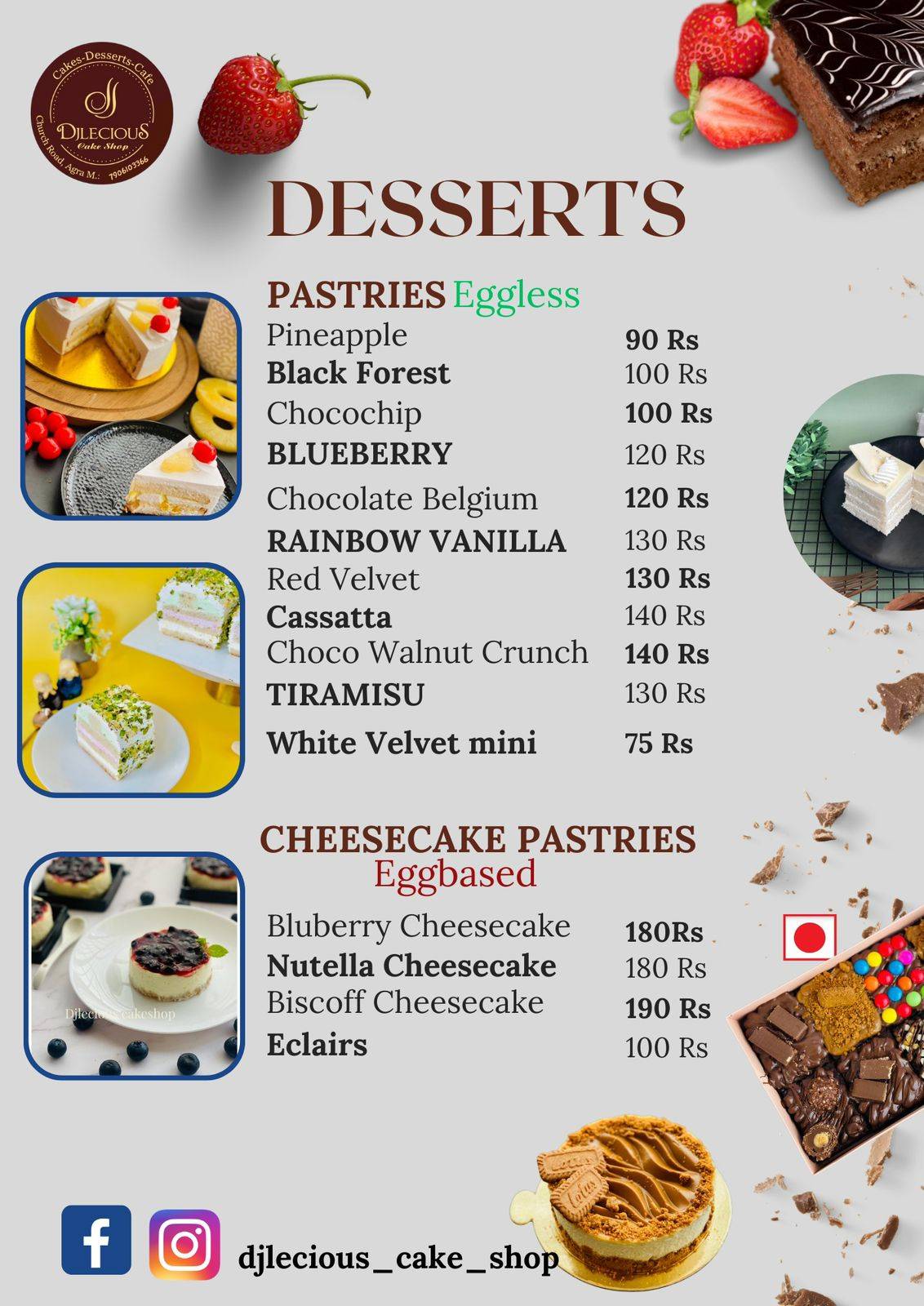 DJlecious Cake Shop menu