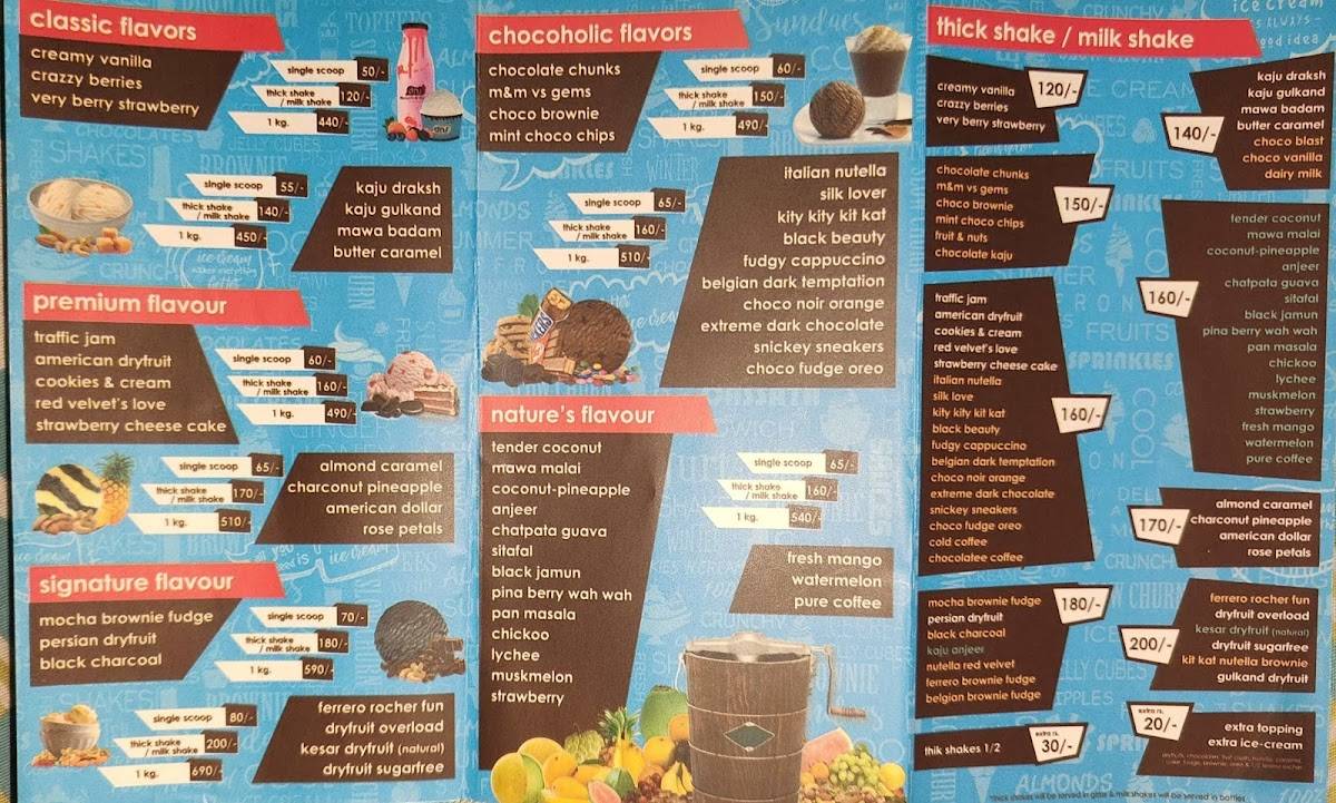 DNS - Desserts N' Shakes menu