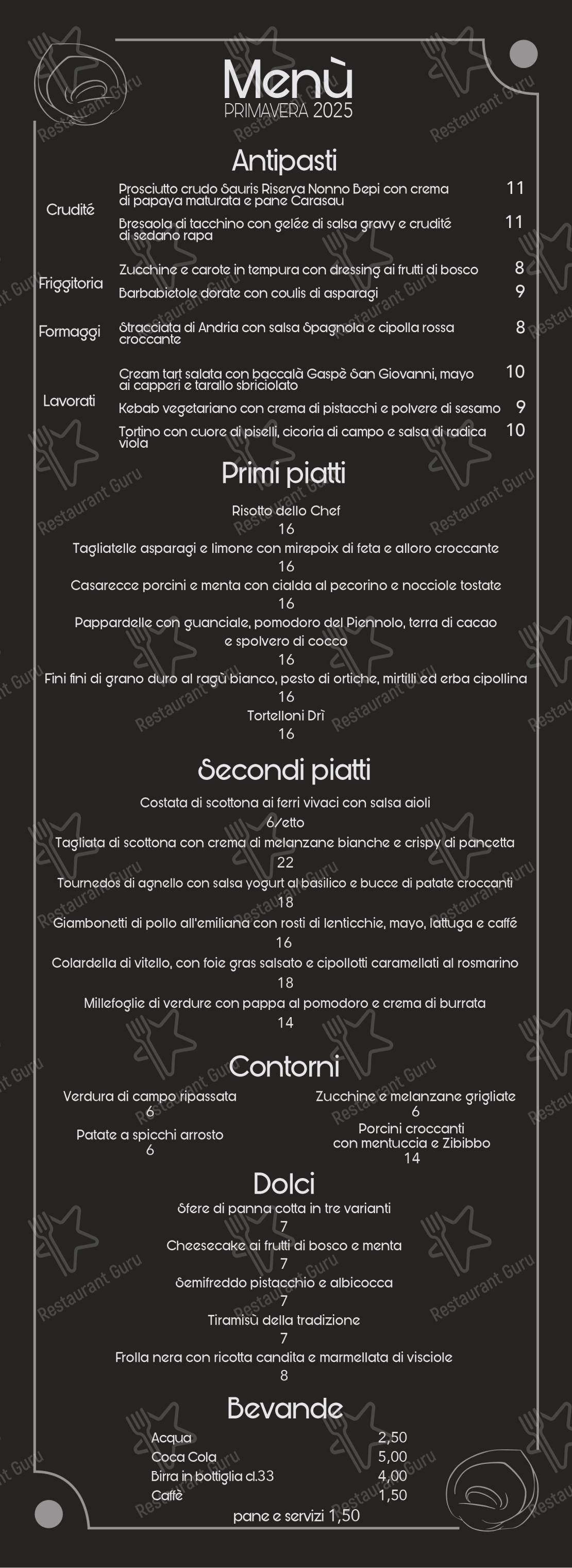 Menu per Drì Restaurant B&B ristorante