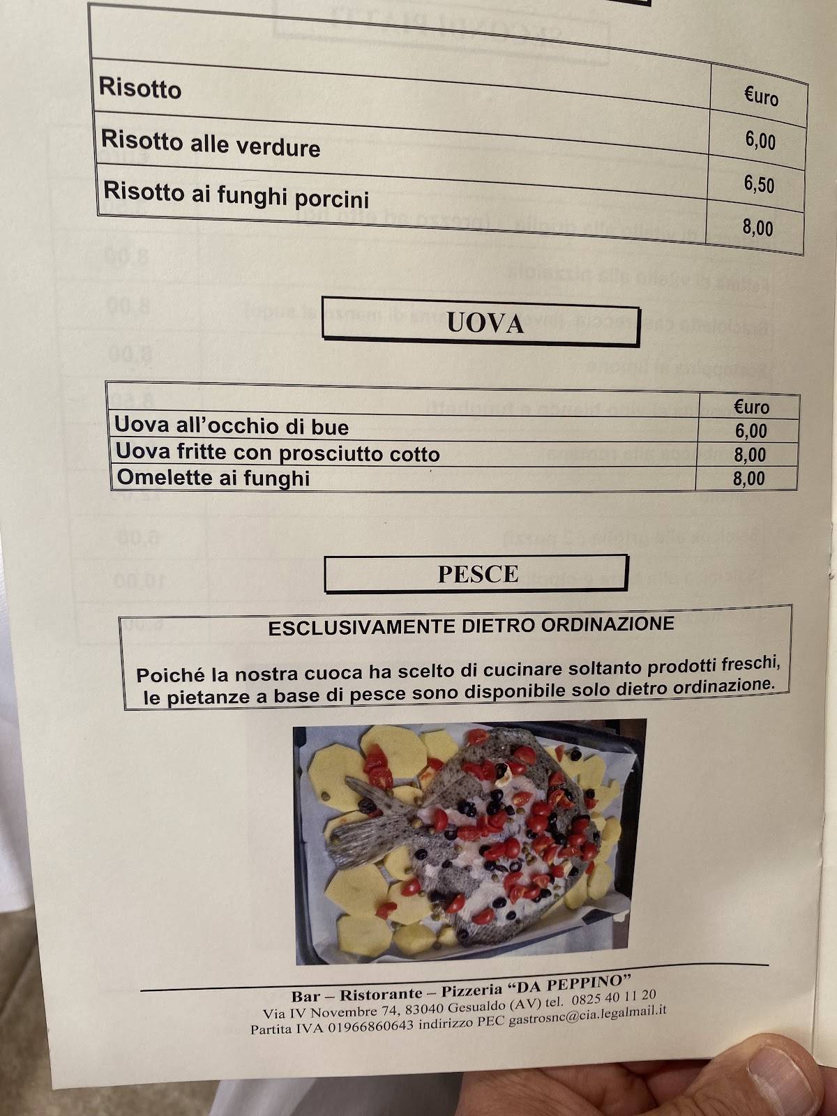 Menu di Da Peppino 