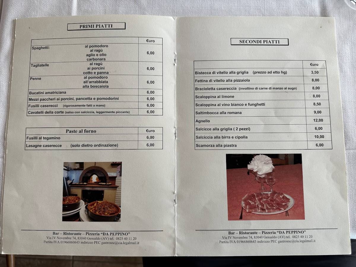 Menu di Da Peppino 