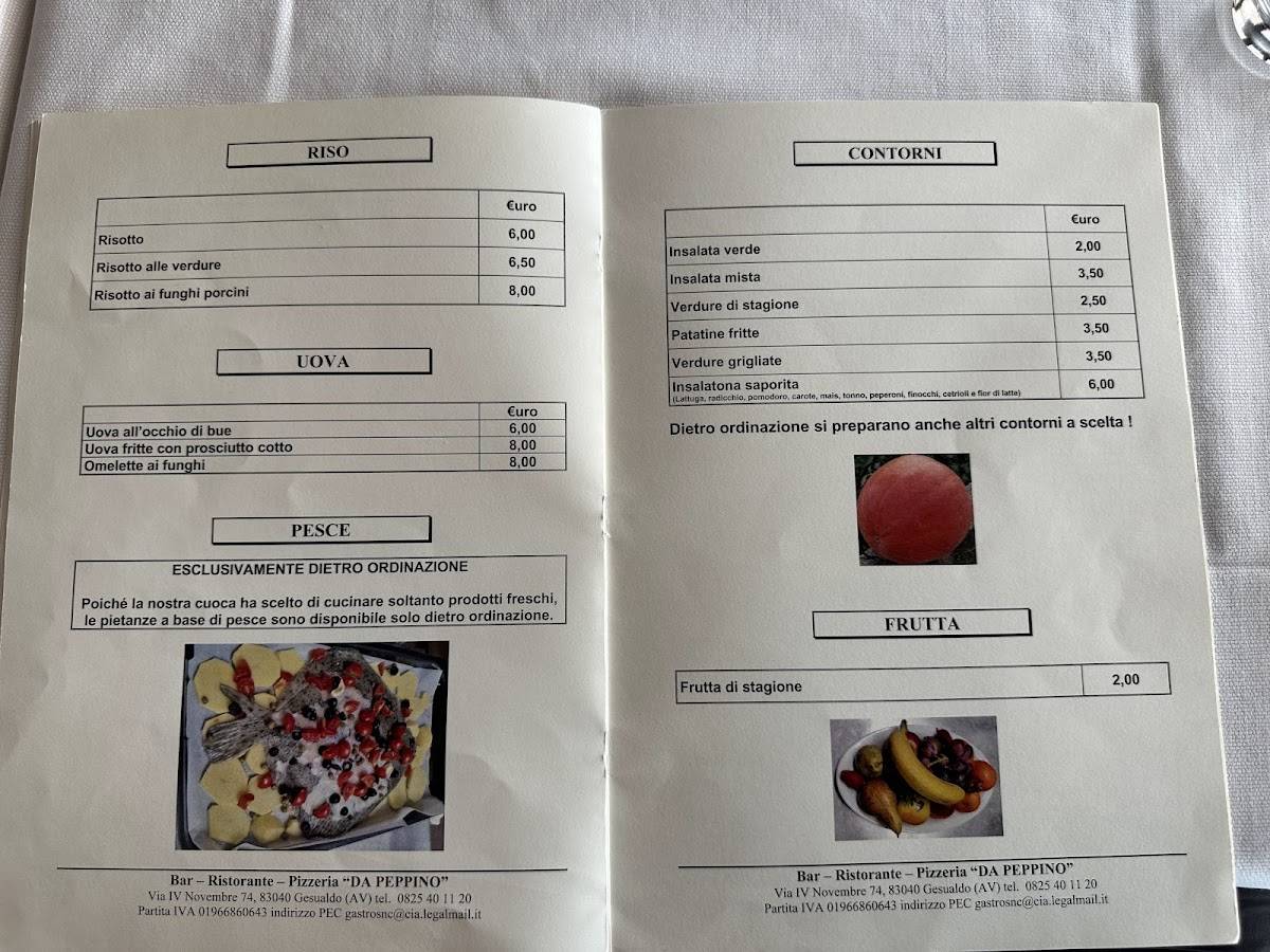 Menu di Da Peppino 