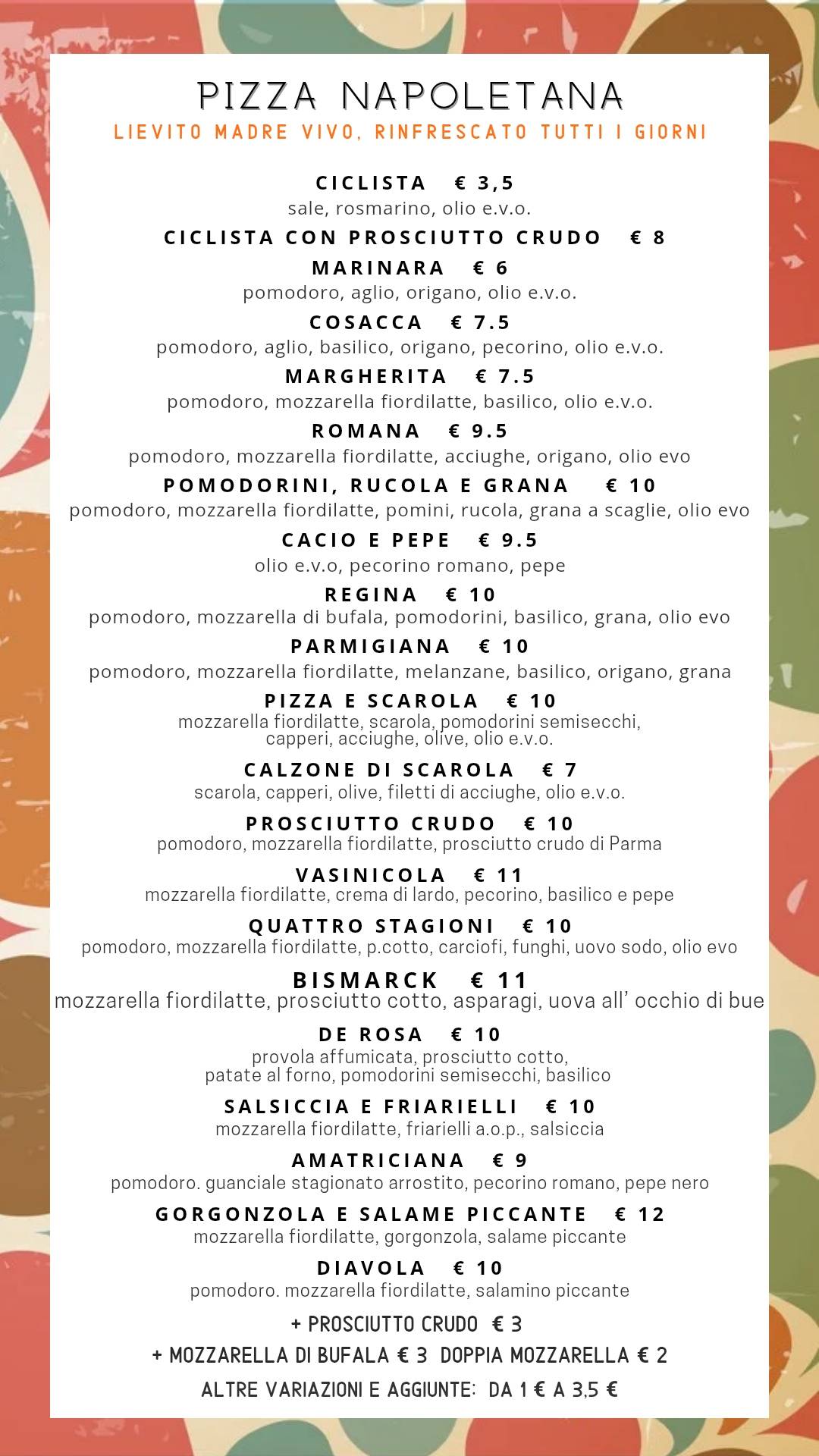 Menu di DaMario 1972 - pizzeria 