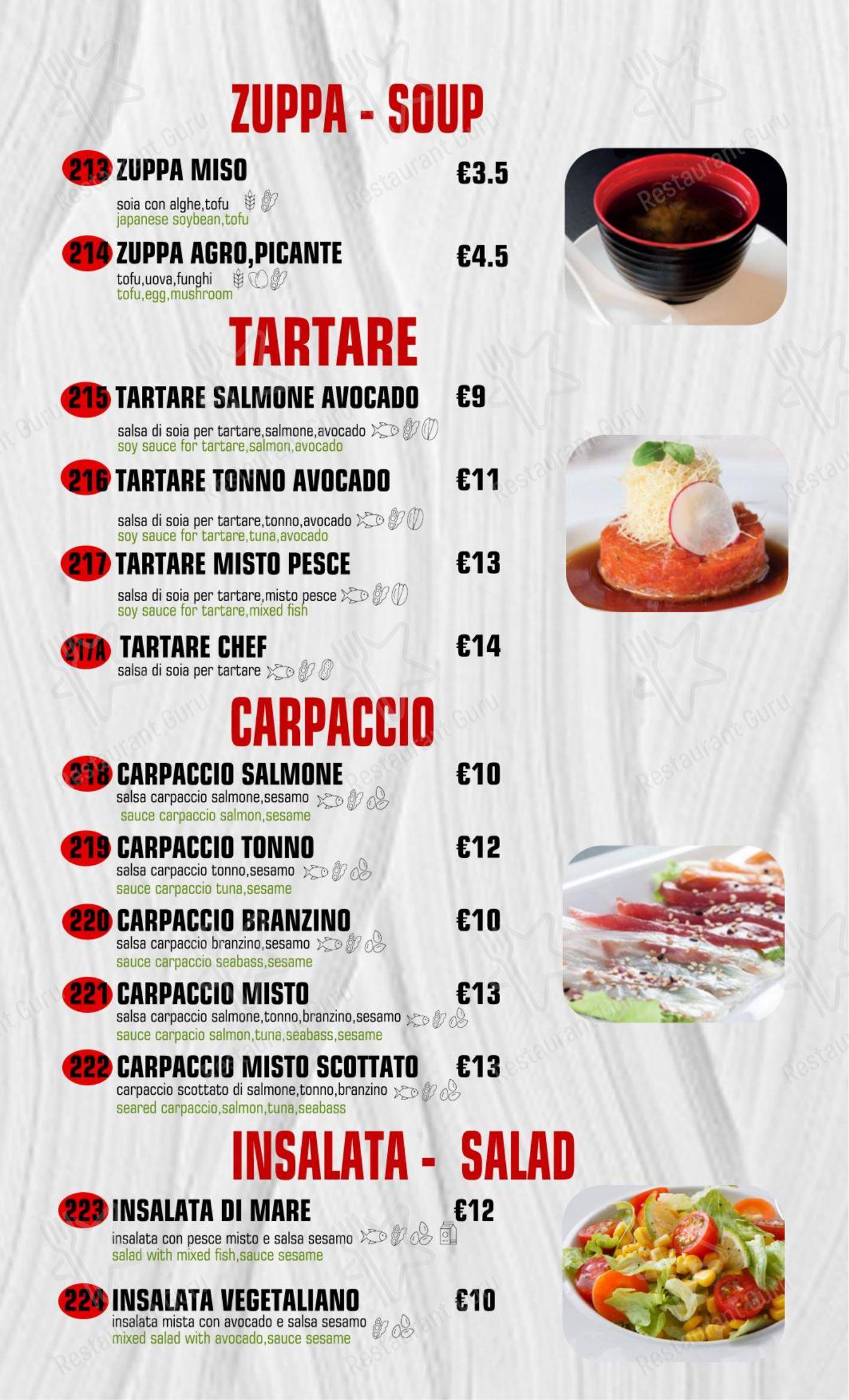 Menu per Dakou Sushi Restaurant ristorante
