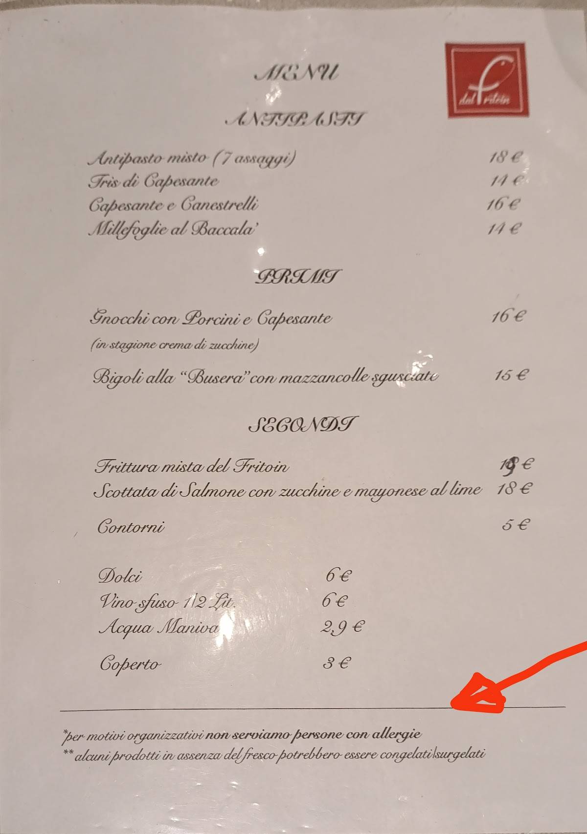Menu di Dal Fritoin 