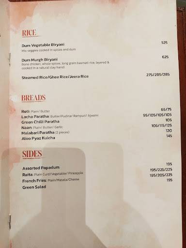 Dana Choga menu