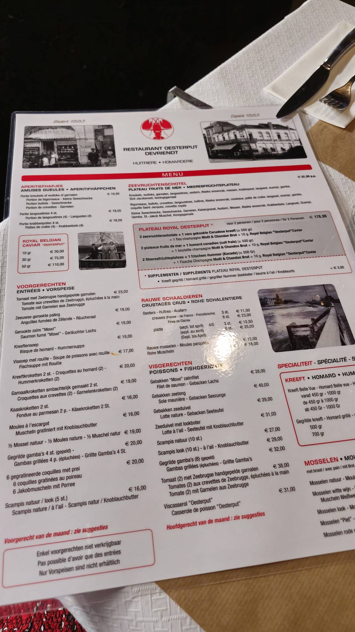 Menu de De Oesterput