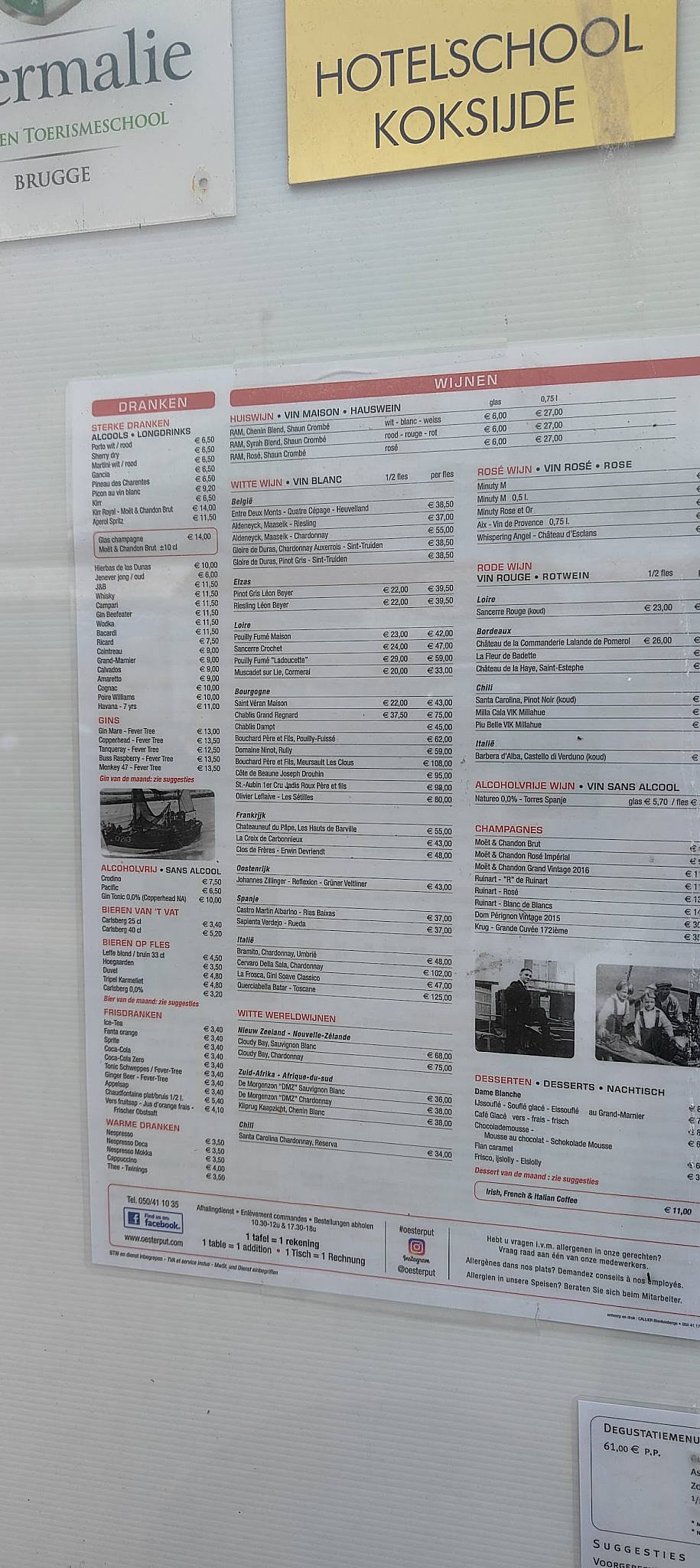Menu de De Oesterput