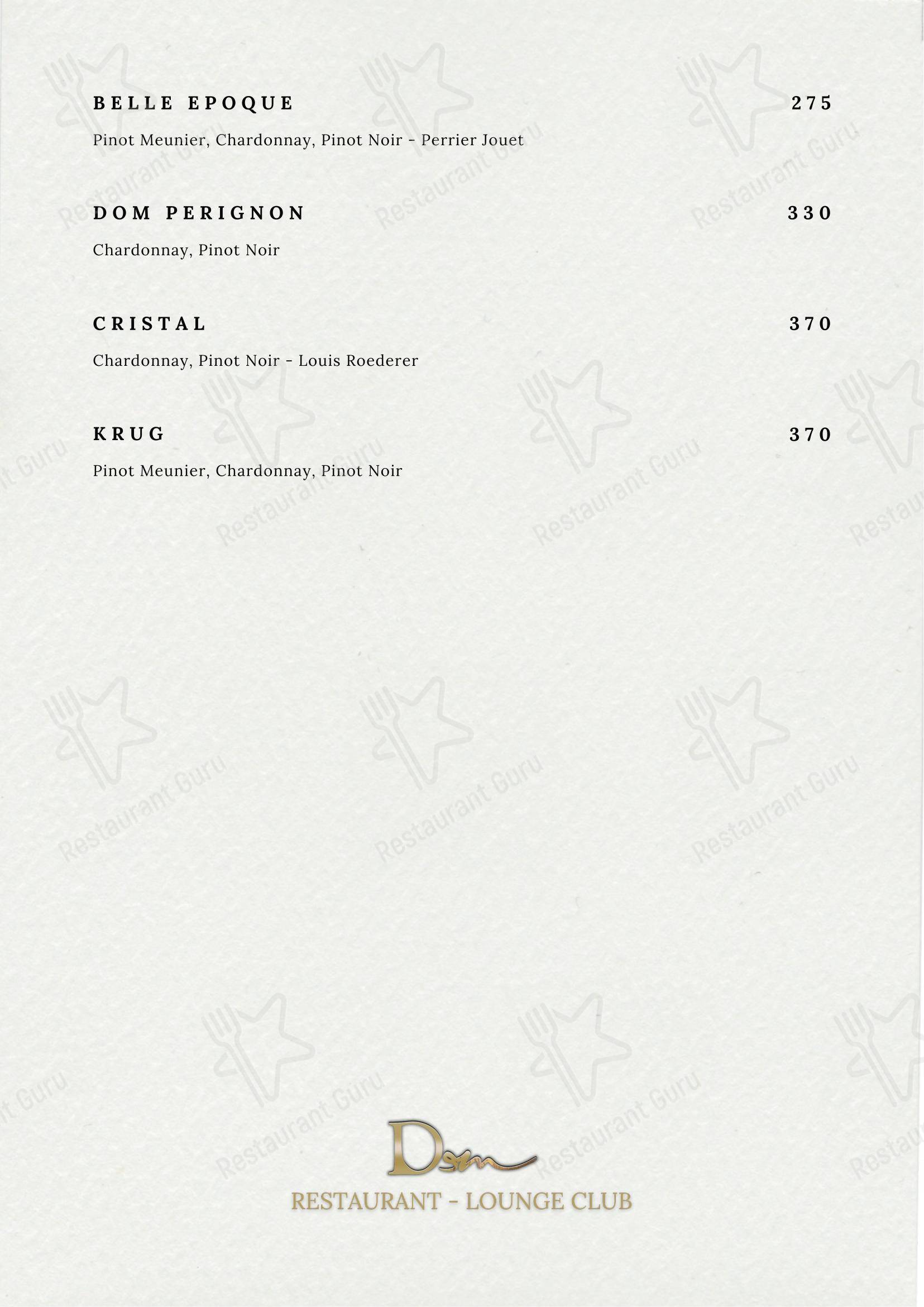 Menu di DeM Pavia - Ristorante e Lounge Bar - Ночное меню