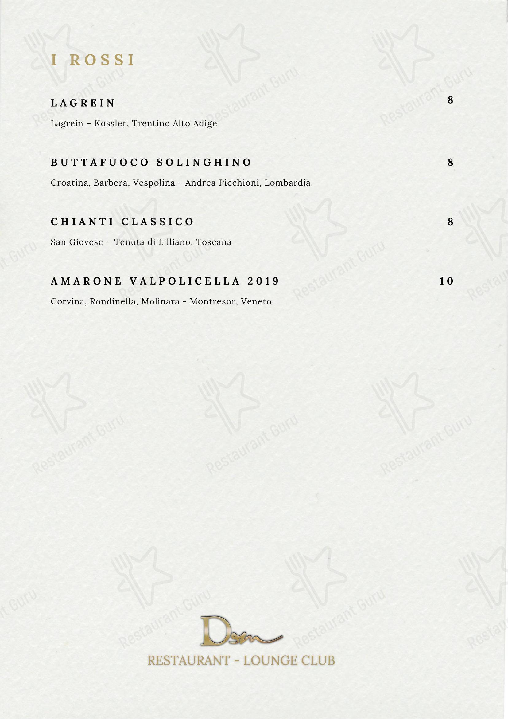 Menu di DeM Pavia - Ristorante e Lounge Bar - Dinner Menu