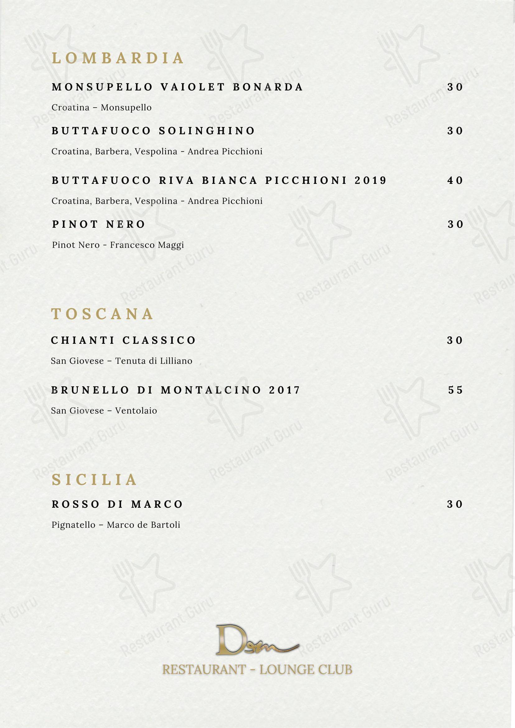 Takeaway Menu per DeM Pavia - Ristorante e Lounge Bar in Pavia