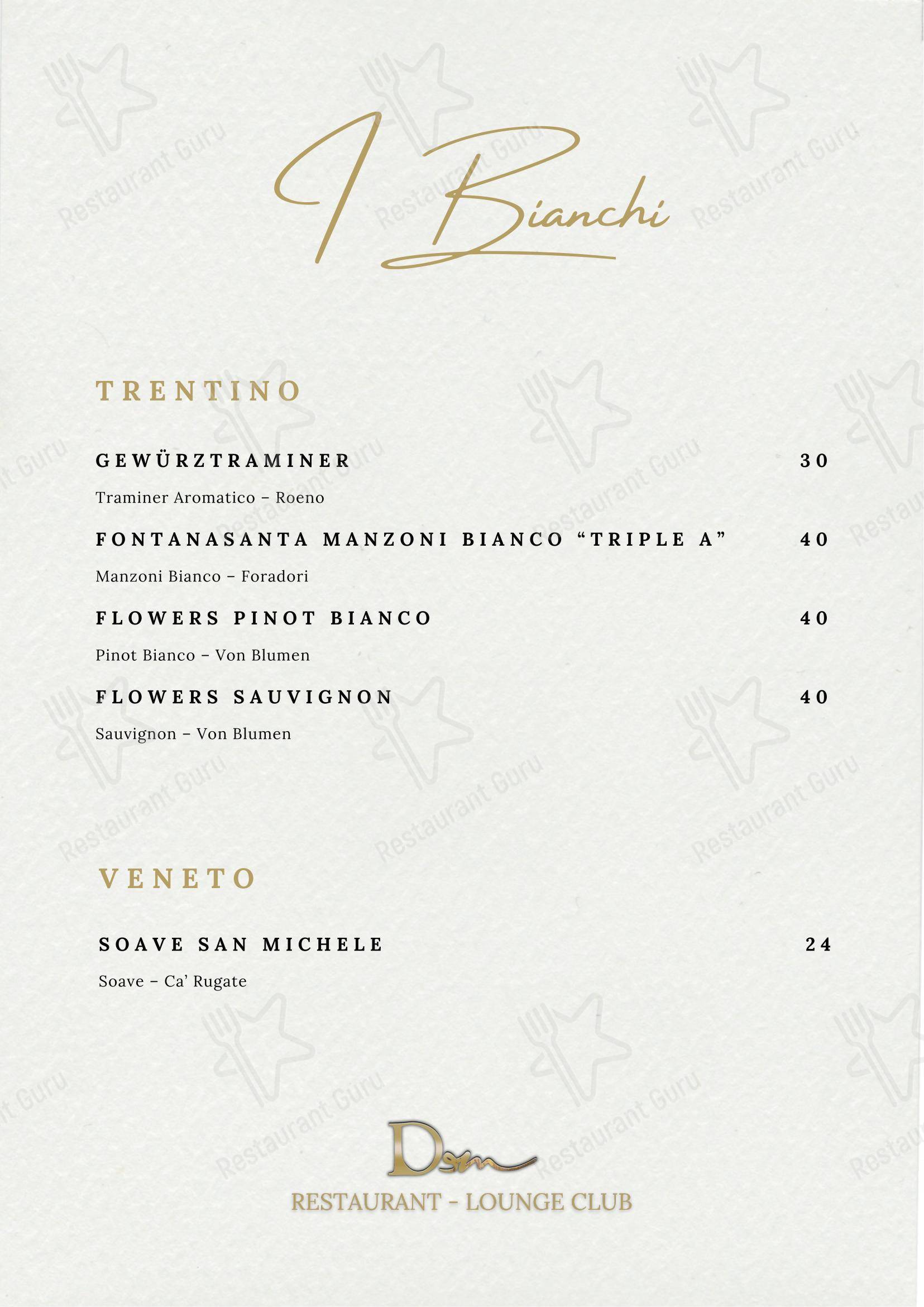 Dinner Menu per DeM Pavia - Ristorante e Lounge Bar in Pavia