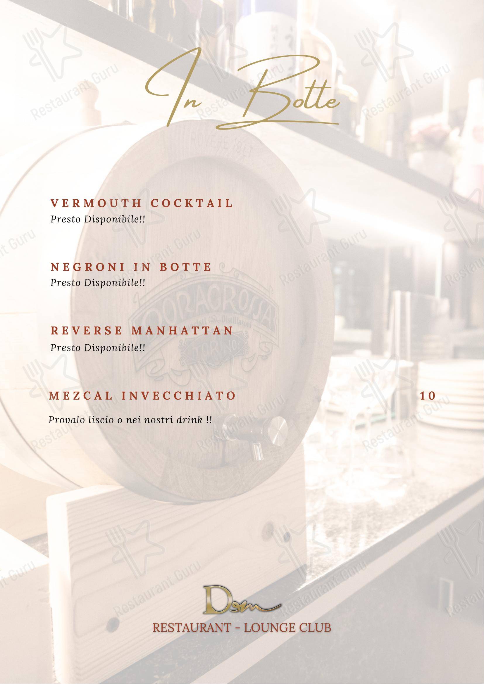 Menu di DeM Pavia - Ristorante e Lounge Bar - piatti e bevande