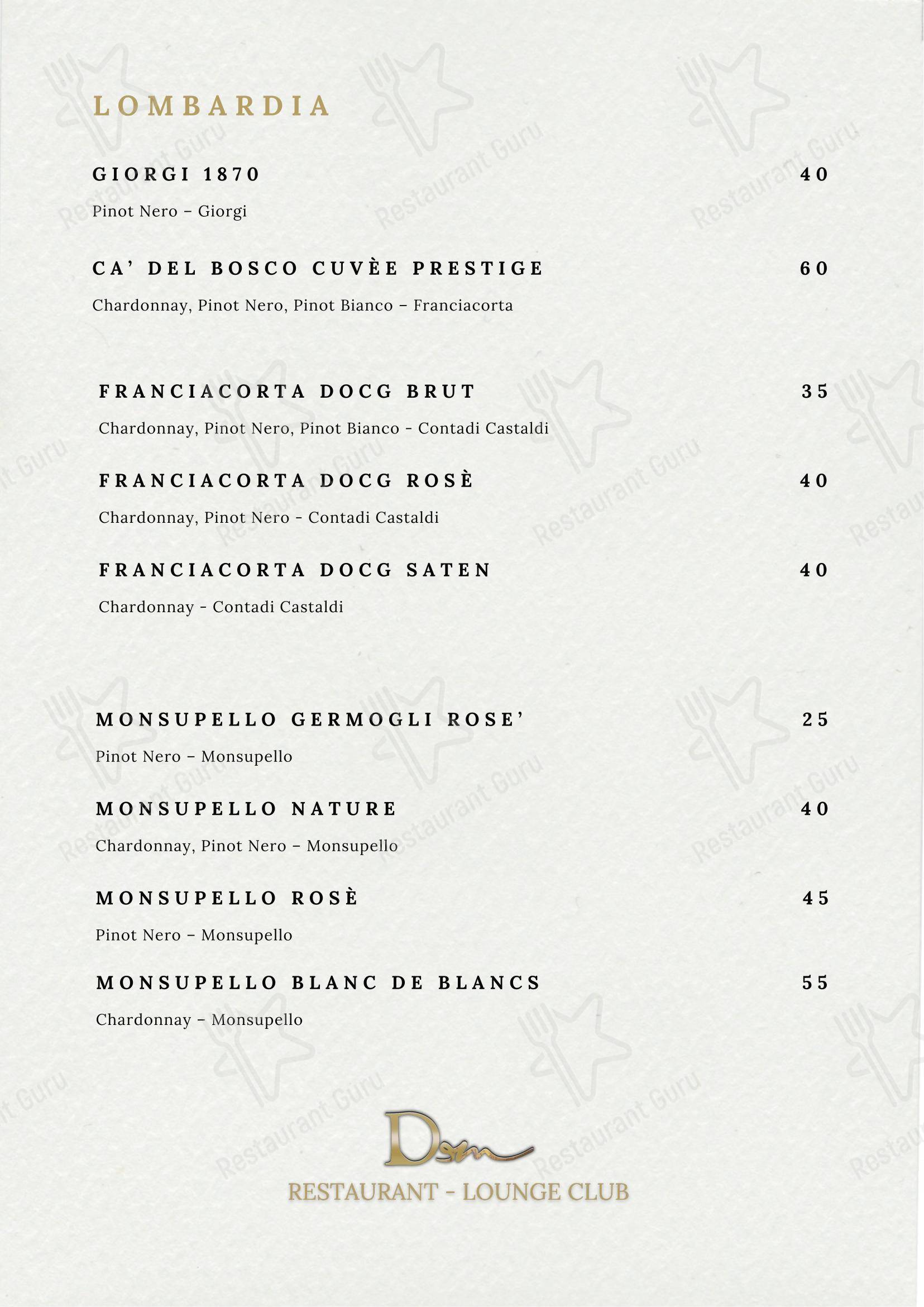 DeM Pavia - Ristorante e Lounge Bar in Pavia - Dinner Menu