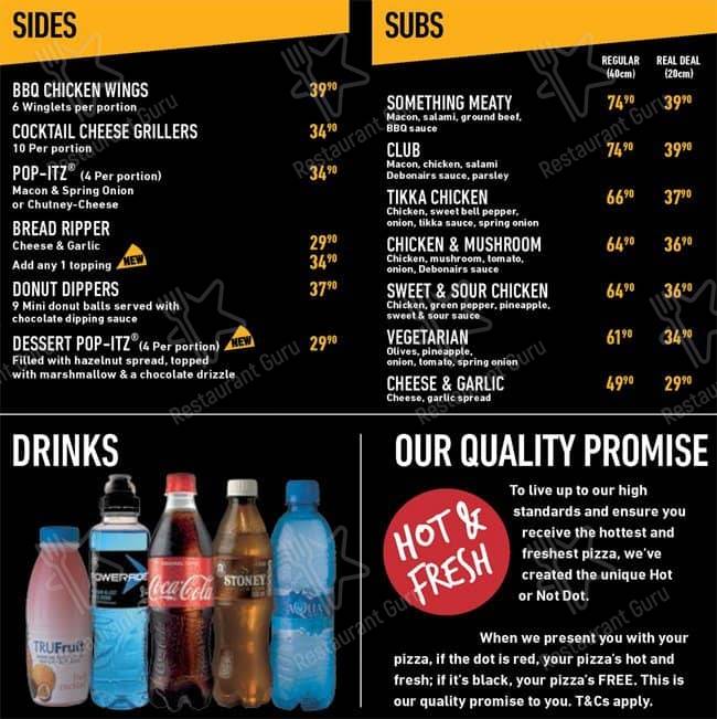 Menu de Debonairs Pizza