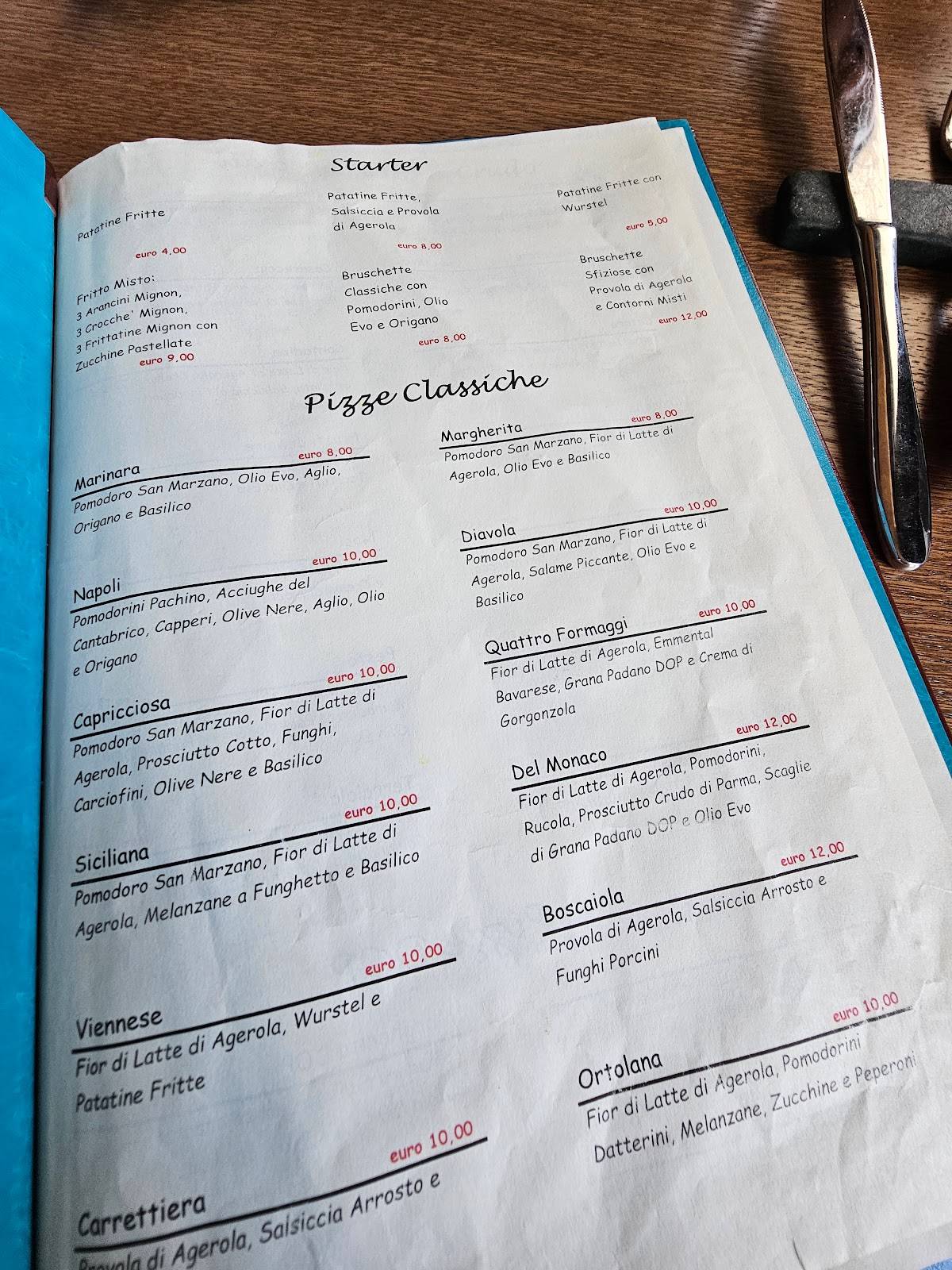 Menu di Del Monaco Pizzeria Bar 