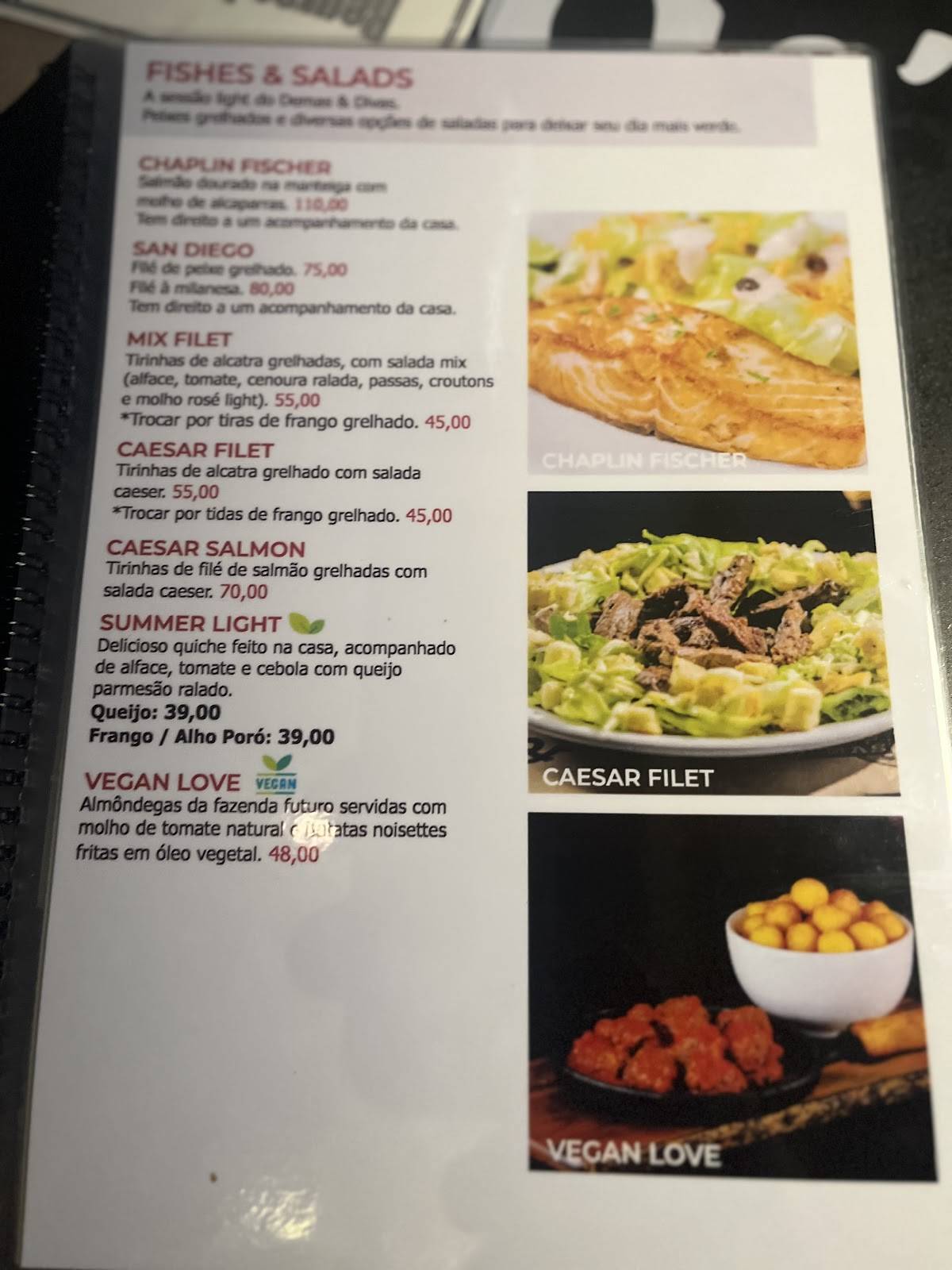 Demas & Divas cardápio